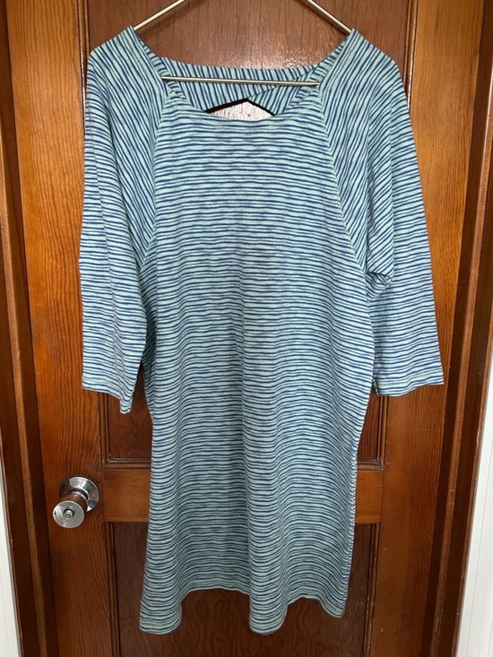 Talbots Dresses & Skirts - T by TALBOTS Women’s LP Blue Striped Knit Pullover Stretch Vacation/Summer Dress